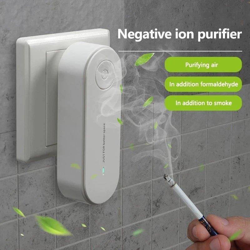 Air Purifier Anion, Mini Portable Air Purification Air Freshener Ionizer Cleaner Dust Cigarette Smoke Remover Toilet Deodorant