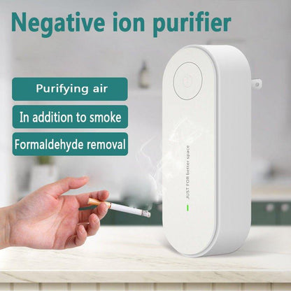 Air Purifier Anion, Mini Portable Air Purification Air Freshener Ionizer Cleaner Dust Cigarette Smoke Remover Toilet Deodorant