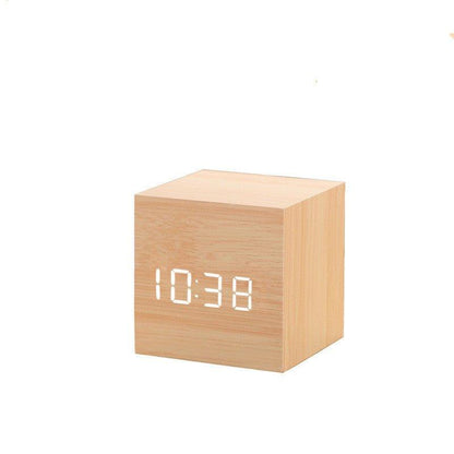 Alarm Clock LED Wooden Watch Table Digital Despertador Electronic Desktop Clocks