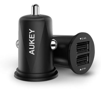 AUKEY Universal Mini Car Charger 2USB Car-Charger Auto Charger Mobile Phone Cell Phone Charging Adapter