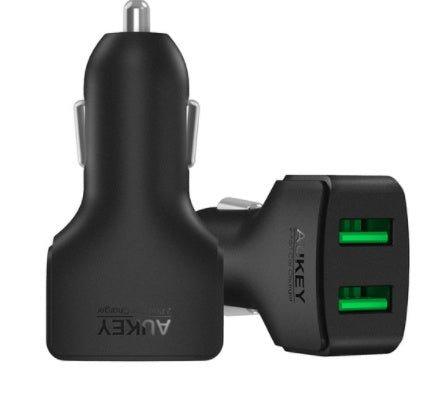 AUKEY Universal Mini Car Charger 2USB Car-Charger Auto Charger Mobile Phone Cell Phone Charging Adapter