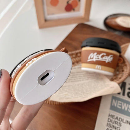 متوافق مع Apple، حافظة سماعات أذن Creative M Coffee Cup من السيليكون الناعم