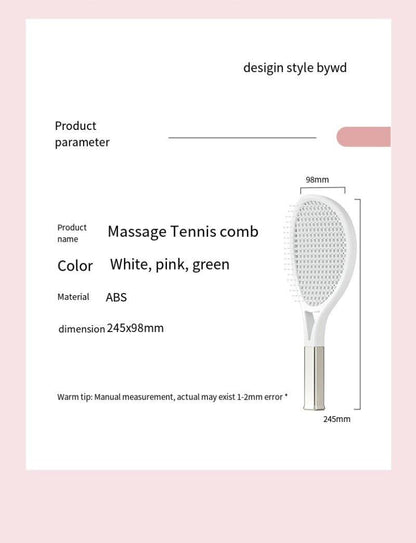 Hair Comb Tennis Racket Fluffy Combs High Skull Top Hair Artifact Airbag Cushion Massage Comb Barber Tools Hair Detangler Hairbrush For Thick Hair Self Cleaning Curly Hair Brush For Curly Hair