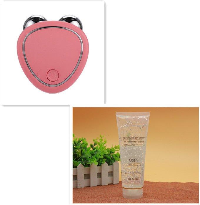 Portable Facial Micro-current Beauty Instrument For Lifting Thinning And Reducing Edema With Double Roller Massager