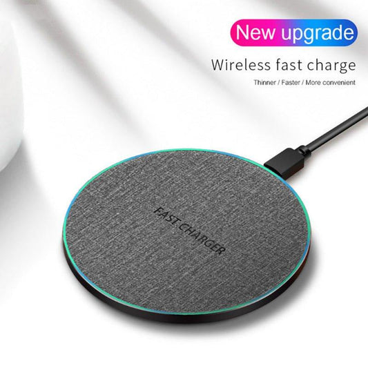 Qi Standard Ultra-Thin Fabric Aluminum Alloy Fast Charge Wireless Charger 15W Fast Charge Fast Charger Disc Wireless Charger